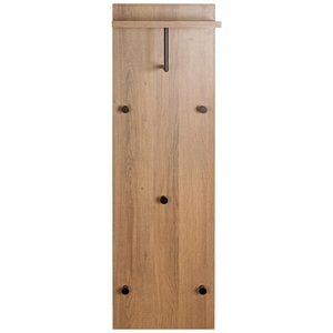 Modern Living, Wandgarderobe Parma in Eichefarben/Schwarz, Wandgarderobe Parma in Eichefarben/Schwarz
