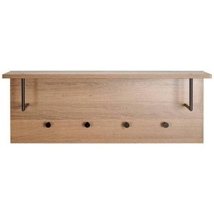Modern Living, Wandgarderobe Parma in Eichefarben/Schwarz, Wandgarderobe Parma in Eichefarben/Schwarz