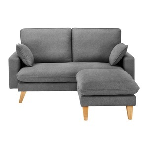 Bessagi Home, Ecksofa Illa in Grau Leinenoptik, Ecksofa Illa in Grau Leinenoptik