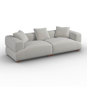 Bessagi Home, Sofa Talia Samt Grau Holz, Textil Grau 