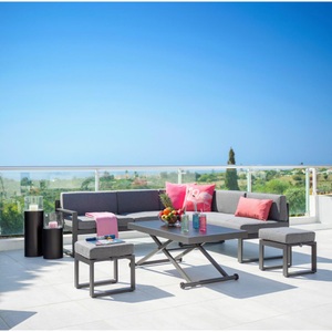Modern Living, Loungegarnitur Moskau in Anthrazit mit Kissen