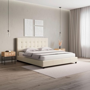 Bessagi Home, Polsterbett FREDERICO beige, ca. 180x200cm
