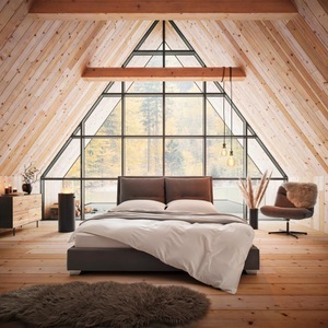 Bessagi Home, Polsterbett 180x200 cm, 'Luisa', dunkelgrau, Polsterbett 180x200 cm, 'Luisa', dunkelgrau