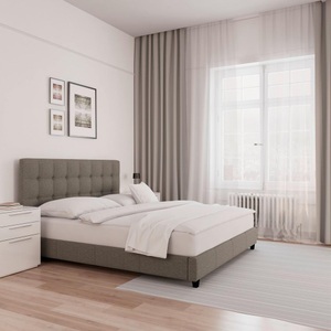 Bessagi Home, Polsterbett Frederico ca. 180x200 cm Hellgrau, Lit Frederico env. 180/200 cm gris clair