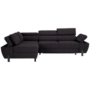 Momax, Ecksofa Molina Mini Schwarz Webstoff Schwarz 