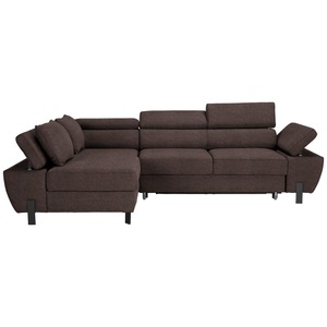 Momax, Ecksofa Molina Mini Braun Webstoff Dunkelbraun 