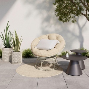 undefined, Garten-relaxsessel Hermi Beige Metall, Kunststoff, Textil 