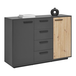 Momax, Sideboard Lukas Anthrazit/Schwarz/Eichefarben