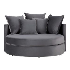 Bessagi Home, Sofa grau 'Elena', Livetastic Sofa in samt grau , Elena , Textil , 130x65x140 cm , Samt , 002577004101