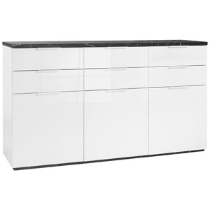 Premium Living, Sideboard in Anthrazit/Weiß