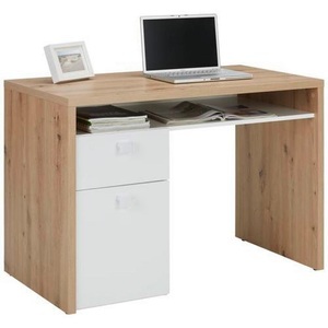 Modern Living, Schreibtisch in Weiss/Eichefarben, Schreibtisch in Weiss/Eichefarben
