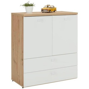 Modern Living, Kommode in Weiss/Eichefarben, commode LAGO
