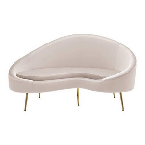 Bessagi Home, Sofa beige, 'Lou', Samt, 