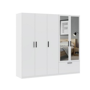 Momax, Drehtürenschrank Milos 5T1S2S Weiss, Drehtürenschrank Milos 5T1S2S Weiss