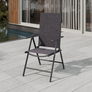 undefined, Gartenstuhl Niki Dunkelgrau/schwarz Metall, Kunststoff, Textil Anthrazit, Schwarz, Dunkelgrau 
