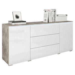 P & B, Sideboard Vera Betonoptik/weiss  150/67,9/39,5 cm 3 Schublade(n) 