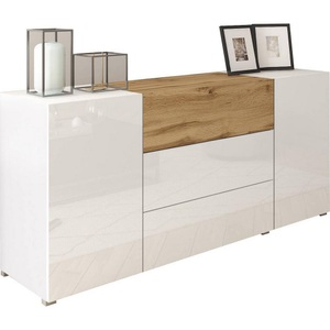 P & B, Sideboard Berlin 150 Weiss/eiche Wotan  150/68/38,5 cm 3 Schublade(n) 