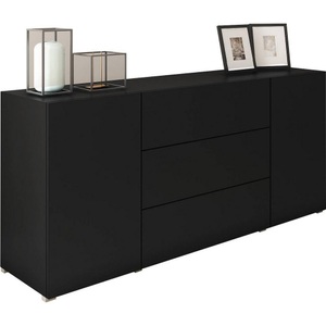 P & B, Sideboard Berlin 150 Schwarz Ca. 150x68x38,5cm  150/68/38,5 cm 3 Schublade(n) 
