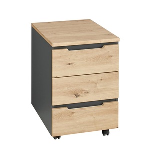 Premium Living, Rollcontainer in Eiche Artisan/Graphitfarben