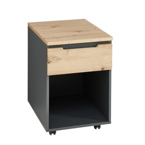 Premium Living, Rollcontainer in Eiche Artisan/Graphitfarben
