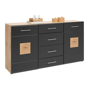 Based, Sideboard Sonate Schwarz/eichefarben  170/92/40 cm 2 Schublade(n) 