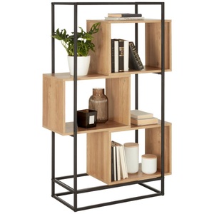 Modern Living, Regal in Schwarz/Naturfarben, Regal in Schwarz/Naturfarben