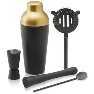 Premium Living, Cocktail-Set Glamour in Schwarz/Goldfarben,5-teilig