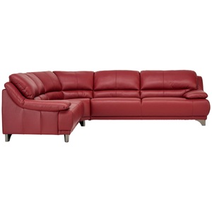Xora, Xora Ecksofa in echtleder rot , Modena -Exklusiv- , 290x253 cm , 000552061201, Xora Ecksofa in echtleder rot , Modena -Exklusiv- , Leder , 290x253 cm , verchromt,pigmentiert , Lederauswahl, Stoffauswahl, seitenverkehrt erhältlich, Hocker erhältlich, Rückenfutter , 000552061201