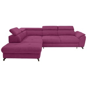 Stylife, Stylife Wohnlandschaft inkl. funktion in webstoff magenta , Marola -Exklusiv- , Textil , 237 cm , matt,Webstoff , fleckschutzimprägniert, Fussart wählbar, Stoffauswahl, seitenverkehrt erhältlich, Hocker erhältlich, Rücken echt , 000553009543