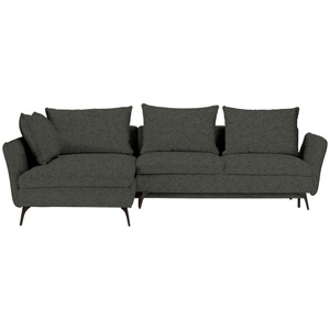 Carryhome, Carryhome Ecksofa in webstoff dunkelgrün , Calabria , Textil , 280x182 cm , matt,Webstoff , Stoffauswahl, seitenverkehrt erhältlich , 000553009328