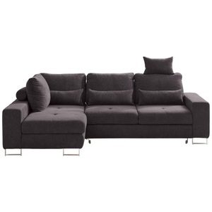 HomIn, Hom`in Ecksofa in flachgewebe dunkelbraun , Asti , 260x188 cm , 000553011005, Hom`in Ecksofa in flachgewebe dunkelbraun , Asti , Textil , 260x188 cm , verchromt,Flachgewebe , Stoffauswahl, seitenverkehrt erhältlich, Schlafen auf Sitzhöhe , 000553011005