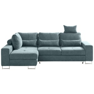 HomIn, Hom`in Ecksofa in flachgewebe grün , Asti , 260x188 cm , 000553011006, Hom`in Ecksofa in flachgewebe grün , Asti , Textil , 260x188 cm , verchromt,Flachgewebe , Stoffauswahl, seitenverkehrt erhältlich, Schlafen auf Sitzhöhe , 000553011006
