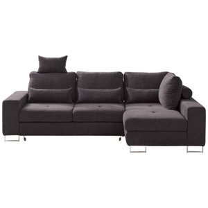 HomIn, Hom`in Ecksofa in flachgewebe dunkelbraun , Asti , 260x188 cm , 000553011014, Hom`in Ecksofa in flachgewebe dunkelbraun , Asti , Textil , 260x188 cm , verchromt,Flachgewebe , Stoffauswahl, seitenverkehrt erhältlich, Schlafen auf Sitzhöhe , 000553011014