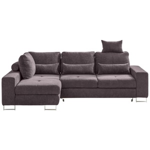 HomIn, Hom`in Ecksofa in flachgewebe taupe , Asti , 260x188 cm , 000553011021, Hom`in Ecksofa in flachgewebe taupe , Asti , Textil , 260x188 cm , verchromt,Flachgewebe , Stoffauswahl, seitenverkehrt erhältlich, Schlafen auf Sitzhöhe , 000553011021