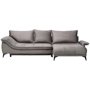 Stylife, Stylife Ecksofa in velours grau , Pescara -Exklusiv- , 304x175x68 cm , 000553012002