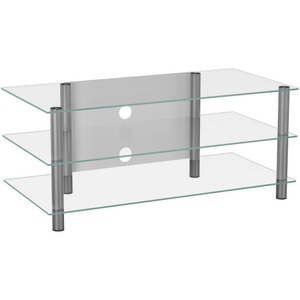 home24, home24 TV-Rack Zumbo, VCM - TV Möbel | Lowboard Kabelführung Maße H. 45 x B. 112 T. 40 cm Fernseh Zumbo, 112cm, Transparent