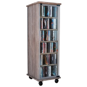 VCM, Holz CD DVD Stand Regal Schrank Standregal Rollen drehbar Valenza Glastür Holz CD DVD Stand Regal Schrank Standregal Rollen drehbar Valenza Glastür, VCM - CD Regal Holz | Schrank mit ESG-Sicherheitsglastüren für 204 CDs oder 72 DVDs Maße: H. 98 x B. 31 T. 35 cm Elegantes DVD Rollen |, One Size, Sonoma-Eiche