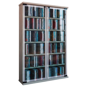 VCM, Holz CD DVD Stand Regal Schrank Aufbewahrung Standregal Galerie Glastür Holz CD DVD Stand Regal Schrank Aufbewahrung Standregal Galerie Glastür, VCM - CD Regal Holz | Schrank mit ESG-Sicherheitsglastüren für 300 CDs oder 130 DVDs 72-Videos Maße: H. 92 x B. 60 T. 18 cm Elegantes DVD |, One Size, Sonoma-Eiche