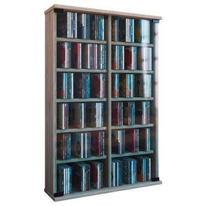 VCM, Holz CD DVD Stand Regal Schrank Aufbewahrung Standregal Ständer Roma Glastür Holz CD DVD Stand Regal Schrank Aufbewahrung Standregal Ständer Roma Glastür, VCM - CD Regal Holz | Schrank mit ESG-Sicherheitsglastüren für 300 CDs oder 130 DVDs 72-Videos| Maße: H. 92 x B. 60 T. 18 cm Elegantes DVD Regal, One Size, Sonoma-Eiche