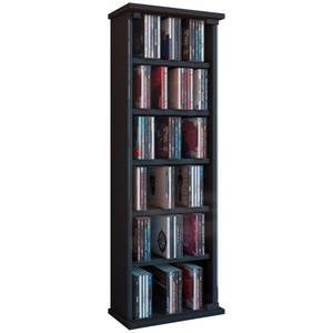 VCM, Holz CD DVD Stand Regal Schrank Aufbewahrung Standregal Ständer Vetro Glastür Holz CD DVD Stand Regal Schrank Aufbewahrung Standregal Ständer Vetro Glastür, VCM - CD Regal Holz | platzsparender Schrank mit ESG-Sicherheitsglastüren für 150 CDs oder 65 DVDs 36-Videos Maße: H. 92 x B. 31 T. 18 cm |, One Size, Schwarz