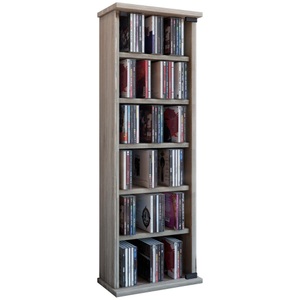 VCM, Holz CD DVD Stand Regal Schrank Aufbewahrung Standregal Ständer Vetro Glastür Holz CD DVD Stand Regal Schrank Aufbewahrung Standregal Ständer Vetro Glastür, MID.YOU Cd-regal in eichefarbe , 'Vetro' _ Eichefarben , Holzwerkstoff , 5 Fächer , 31x92x18 cm , Dekorfolie,klar,Nachbildung , 000657006005