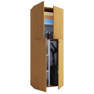 VCM, Holz Besenschrank Staubsauger Putzschrank Haushaltsschrank Drehtüren Lona Holz Besenschrank Staubsauger Putzschrank Haushaltsschrank Drehtüren Lona, VCM - Holz Besenschrank Staubsauger Putzschrank Haushaltsschrank Drehtüren Lona, 70 CM, Buche