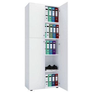 MID.YOU, MID.YOU Aktenschrank in weiß 70/182/37 cm , 'Lona' _ Weiss , Holzwerkstoff , 4 Fächer , 70x182x37 cm , melaminharzbeschichtet,melaminharzbeschichtet,Nachbildung,Nachbildung , 000657007616, VCM - Holz Kleiderschrank Jugendschrank Kinderschrank Schrank Lona Drehtüren, 70 CM, Weiss