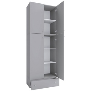 MID.YOU, MID.YOU Schuhschrank , Lona Xxl , Grau, Weiss , Kunststoff , 3 Fächer , 70x200x39 cm , melaminharzbeschichtet,Nachbildung , 000657007645, VCM - XXL Schuhschrank Kleiderschrank Schuhe Schrank Dielenschrank Lona 5f Schublade, 70 CM, Taubengrau