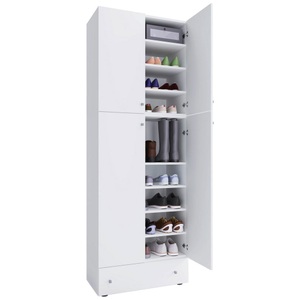 MID.YOU, MID.YOU Schuhschrank 200/70/39 cm , Lona Xxl , Weiss , Kunststoff , 200x70x39 cm , melaminharzbeschichtet,Nachbildung , 000657007654, VCM - XXL Schuhschrank Kleiderschrank Schuhe Schrank Dielenschrank Lona 9f Schublade, 70 CM, Weiss