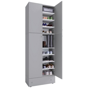 MID.YOU, MID.YOU Schuhschrank , Lona Xxl , Grau, Weiss , Kunststoff , 7 Fächer , 70x200x39 cm , melaminharzbeschichtet,Nachbildung , 000657007657, VCM - XXL Schuhschrank Kleiderschrank Schuhe Schrank Dielenschrank Lona 9f Schublade, 70 CM, Taubengrau