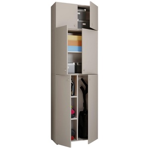 MID.YOU, MID.YOU Mehrzweckschrank in grau, weiss , Lona Xxl , Kunststoff , 70x223x39 cm , melaminharzbeschichtet,Nachbildung , stehend , 000657007665, VCM - Holz Besenschrank Staubsauger Putzschrank Haushaltsschrank Drehtüren Lona A, 70 CM, Taubengrau