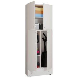 MID.YOU, MID.YOU Mehrzweckschrank in weiss , Lona Xxl , Kunststoff , 1 Schubladen , 70x200x39 cm , melaminharzbeschichtet,Nachbildung , stehend , 000657007666, VCM - Holz Besenschrank Staubsauger Putzschrank Haushaltsschrank Schublade Lona S, 70 CM, Weiss