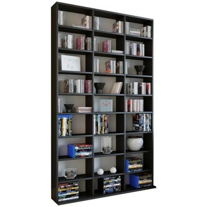 VCM, Holz CD DVD Standregal Bücherregal Medienregal Raumteiler Deko Regal Megosa XL Holz CD DVD Standregal Bücherregal Medienregal Raumteiler Deko Regal Megosa XL, MID.YOU Standregal in schwarz 102/183/18 (23) cm schwarz , 'Megosa Maxi' _ Holzwerkstoff , 24 Fächer , 102x183x18 (23) cm , melaminharzbeschichtet,melaminharzbeschichtet,Nachbildung,Nachbildung , 000657007806