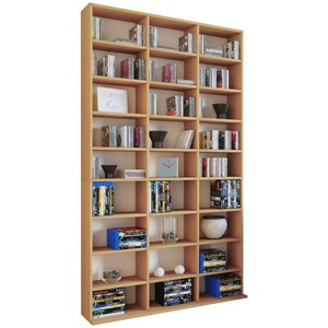 VCM, Holz CD DVD Standregal Bücherregal Medienregal Raumteiler Deko Regal Megosa XL Holz CD DVD Standregal Bücherregal Medienregal Raumteiler Deko Regal Megosa XL, MID.YOU Standregal in buchefarbe 102/183/18 (23) cm buchefarben , 'Megosa Maxi' _ Holzwerkstoff , 24 Fächer , 102x183x18 (23) cm , melaminharzbeschichtet,melaminharzbeschichtet,Nachbildung,Nachbildung , 000657007807